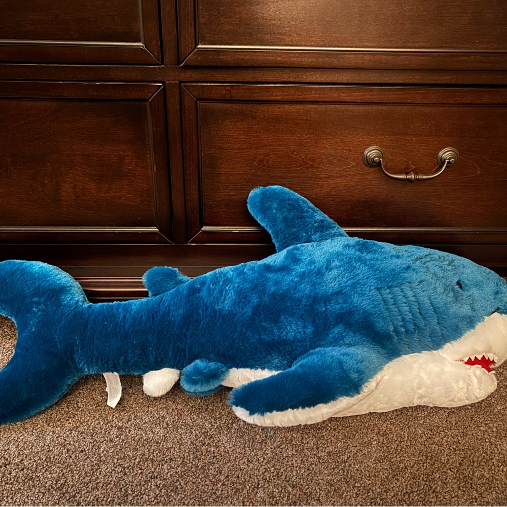 Giant Blue Shark Plush Toy - Picture 2 of 2